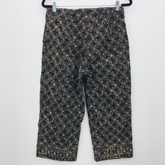 Ralph Lauren Green Tag Tribal Print Crop Pant Black Size 8 - Picture 2 of 6